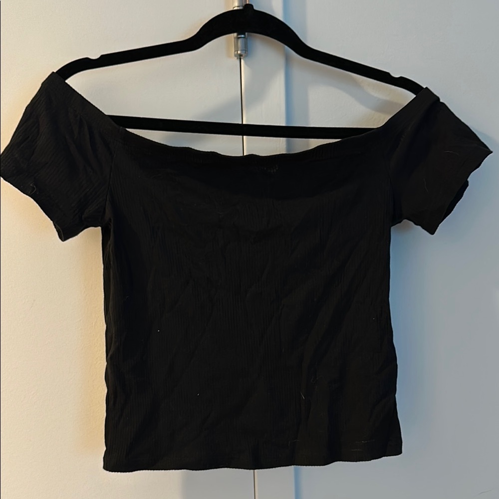 Black Off-Shoulder Women's Top